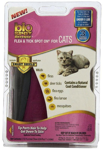 Bio Spot bioSPOT Spot On Flea and Tick Control for Cats Under 5 lbs - Mansfield ...